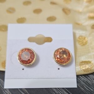 .ichael Kors Gold and Orange Stud Earrings